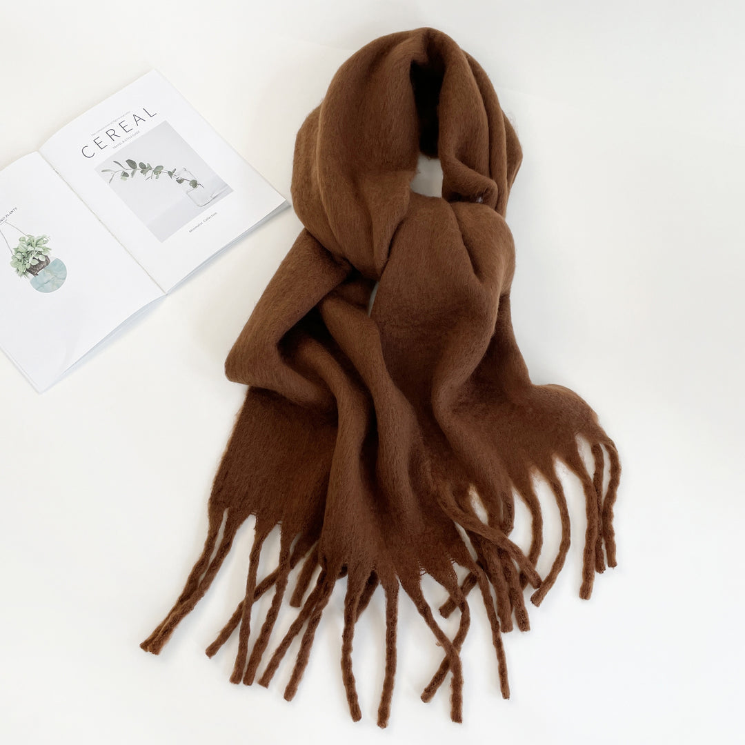 Marijke - Fluffy Thick Scarf for Women Solid Color, Warm &amp; Windproof for Winter