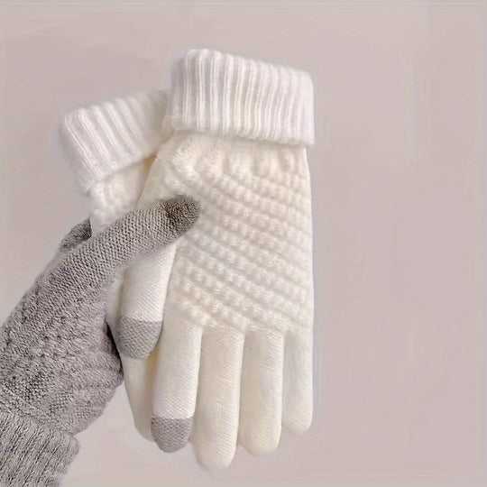 Emma - Touchscreen Compatible Knitted Gloves, Thermal, Fall/Winter Sports Gloves