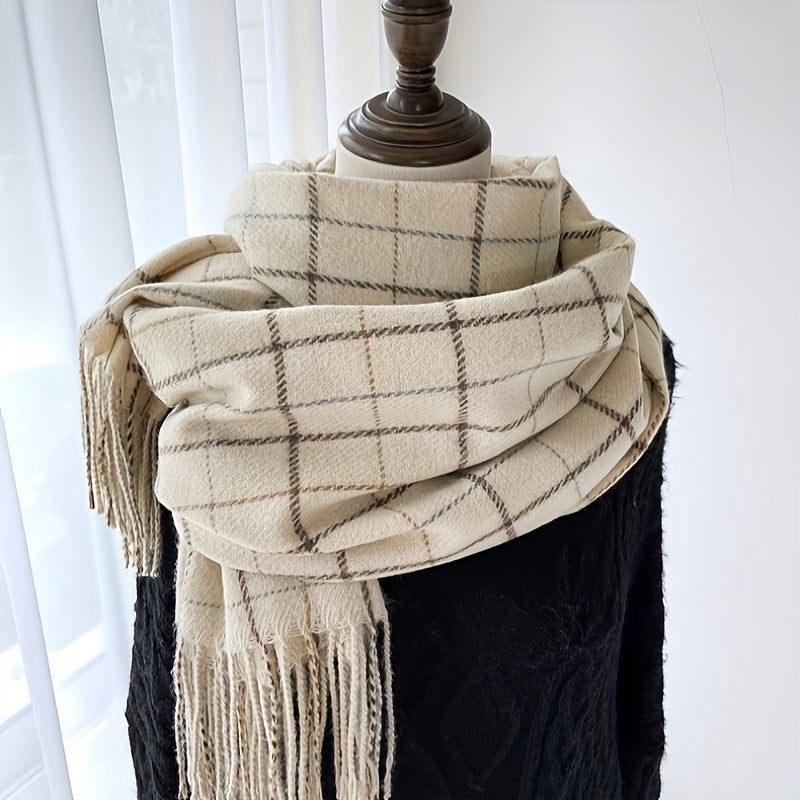 Evelien - Gezellige Geruite Sjaal met Kwastjes