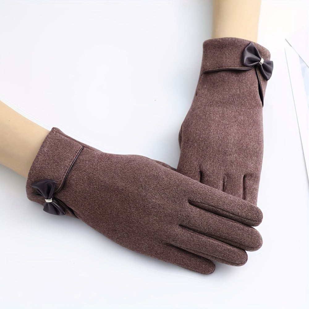 Femke - Elegant Winter Gloves with Bow Decoration