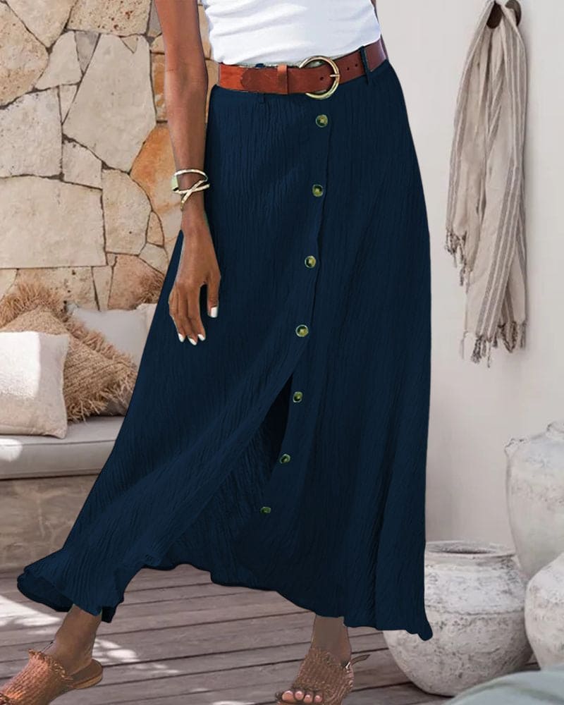 Marieke - Long Skirt with Buttons