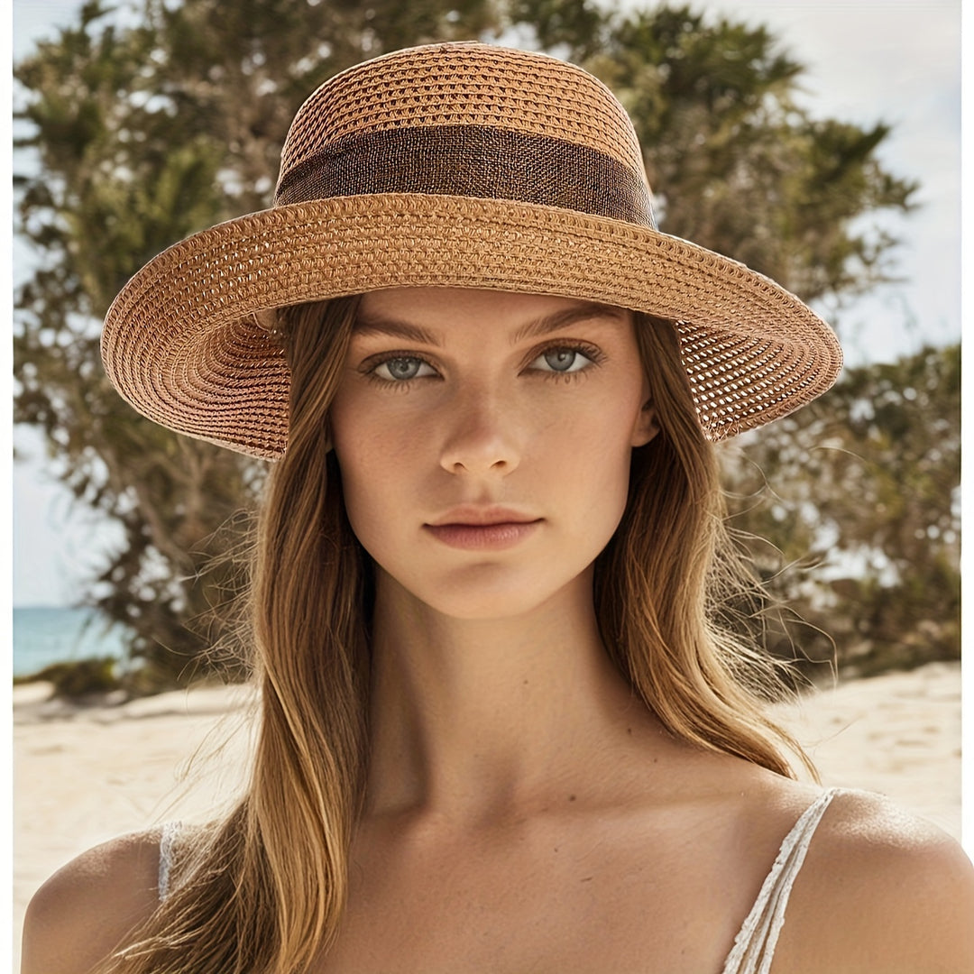 Elvira - Bohemian Style Sun Hat with Bow Decor and Sun Protection