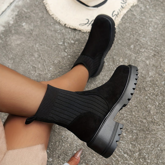 Mila - Solid Color Block Heel Ankle Boots