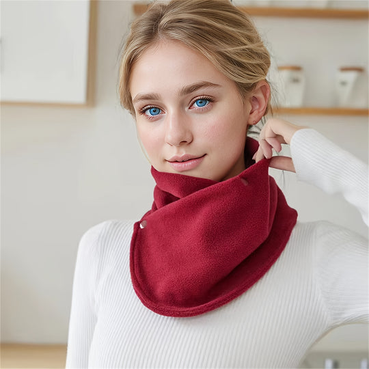 Sanne - Warm Knitted Fleece Neckwarmer with Click Closure