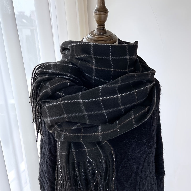 Evelien - Gezellige Geruite Sjaal met Kwastjes