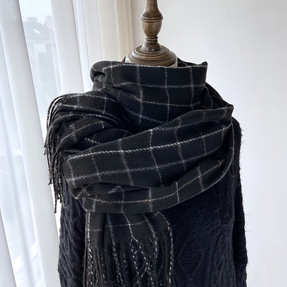 Evelien - Gezellige Geruite Sjaal met Kwastjes