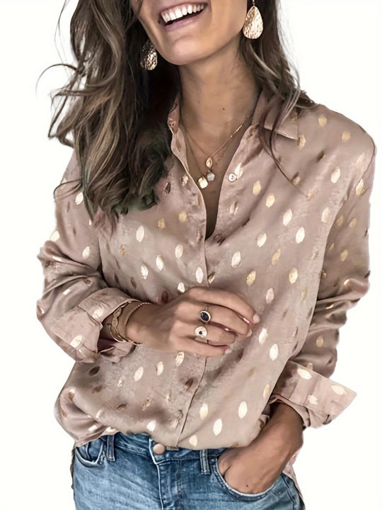 Margot - Elegant Polka Dot Blouse with Long Sleeves