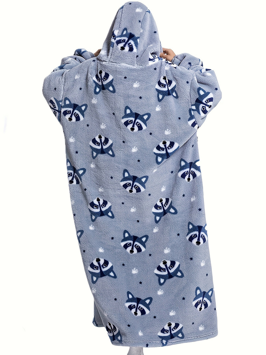 Elsa - Warm Cartoon Print Flannel Hooded Bathrobe for Winter