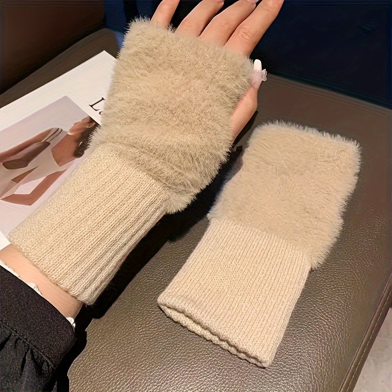 Anna - Elegant Fingerless Knitted Gloves for Fall and Winter