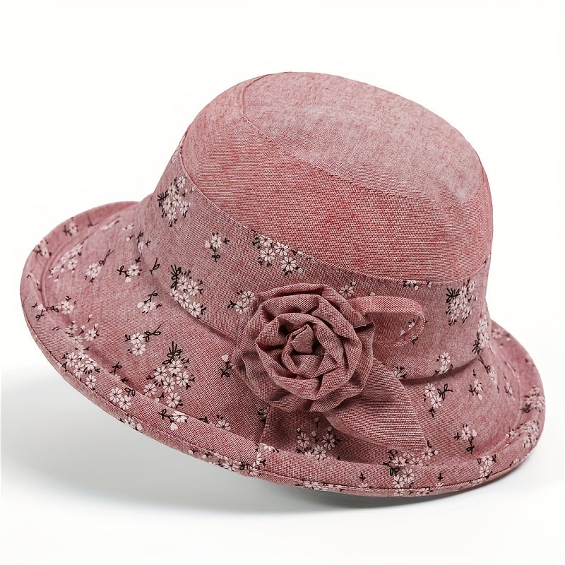 Margriet - Elegant Flower Hat for Grandparents with Sun Protection