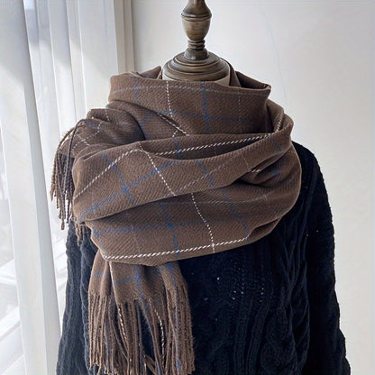 Evelien - Gezellige Geruite Sjaal met Kwastjes