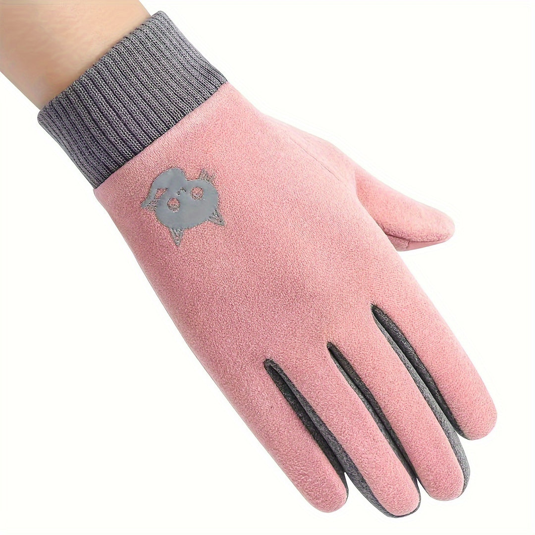 Lieveke - Pink Winter Gloves Compatible with Touchscreen