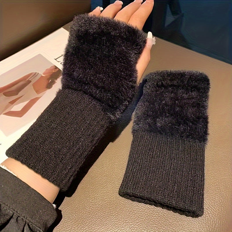 Anna - Elegant Fingerless Knitted Gloves for Fall and Winter