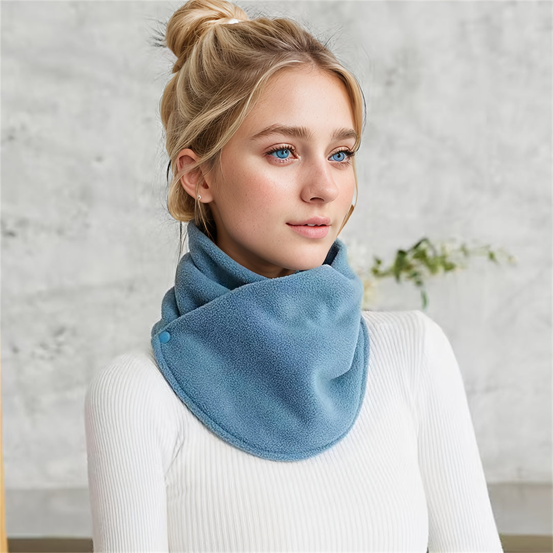 Sanne - Warm Knitted Fleece Neckwarmer with Click Closure