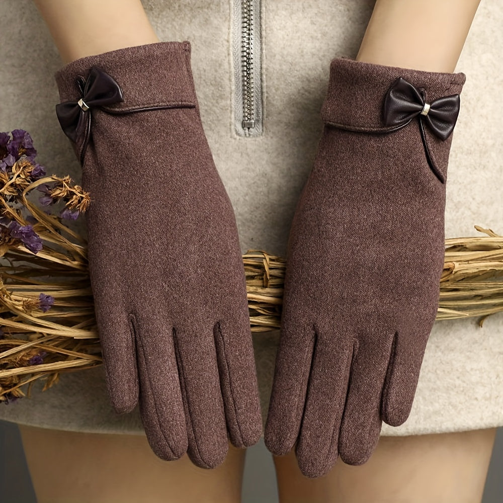 Femke - Elegant Winter Gloves with Bow Decoration