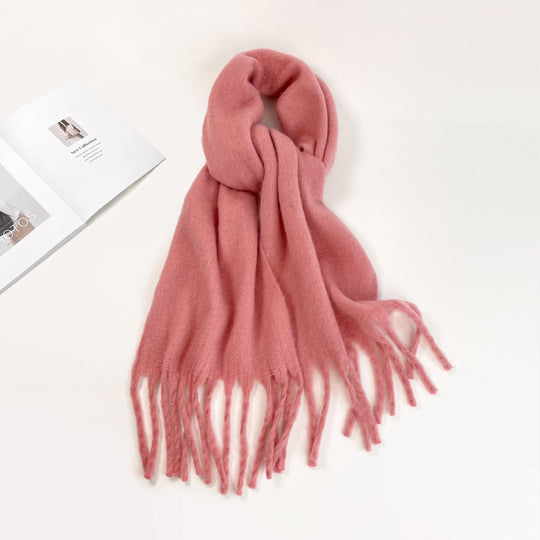 Marijke - Fluffy Thick Scarf for Women Solid Color, Warm &amp; Windproof for Winter