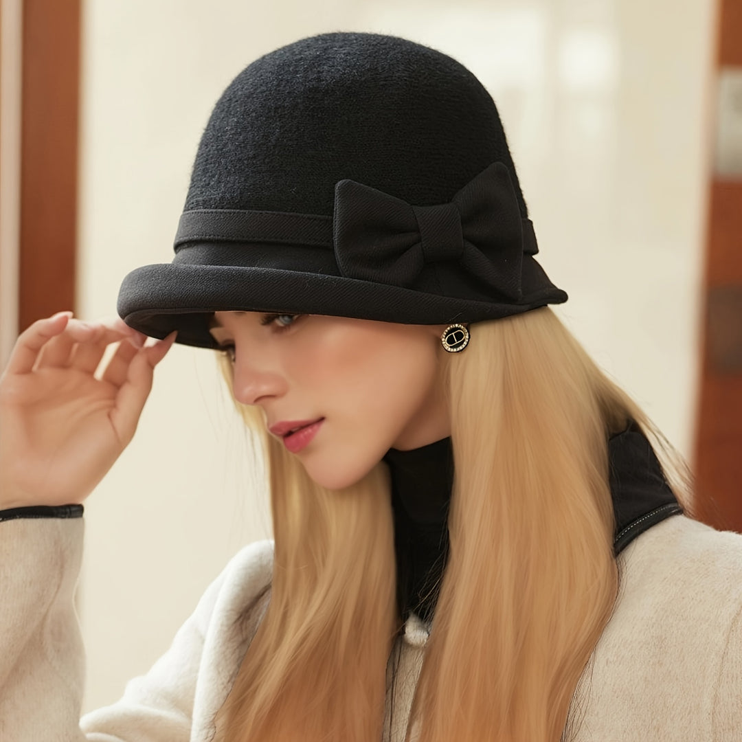 Eveline - Elegant Polyester Fisherman Hat with Stripe Design