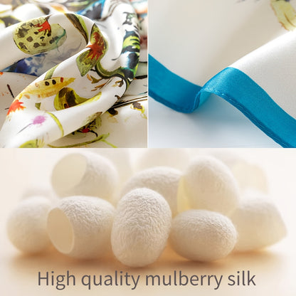 Juliette - Stijlvolle 100% Zijden Sjaal met Levendige Vlinderprint