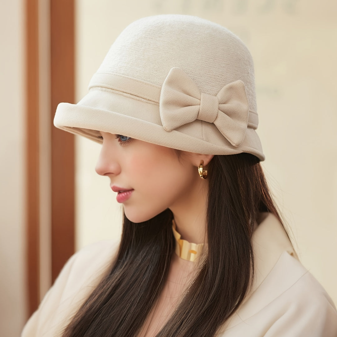 Eveline - Elegant Polyester Fisherman Hat with Stripe Design