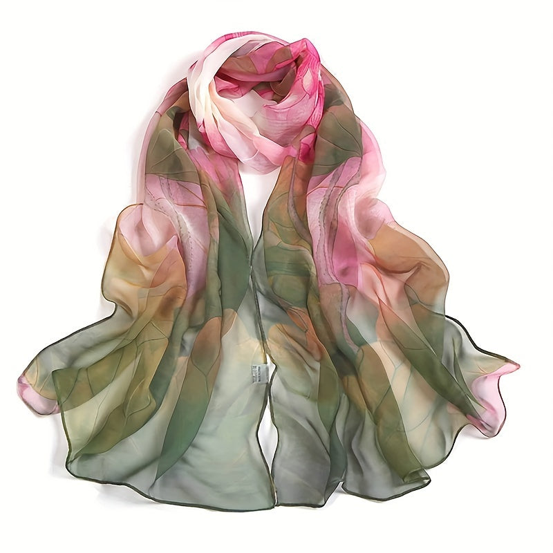 Fleur - Funky Floral Print Scarf for Women, Lightweight and Breathable