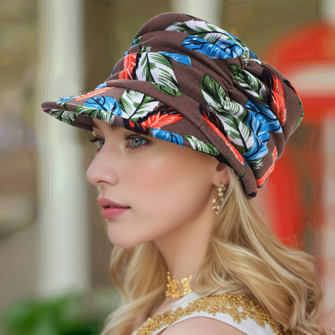 Marijke - Vintage Gebloemde Platte Pet voor Dames