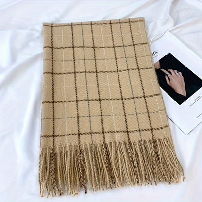 Evelien - Gezellige Geruite Sjaal met Kwastjes