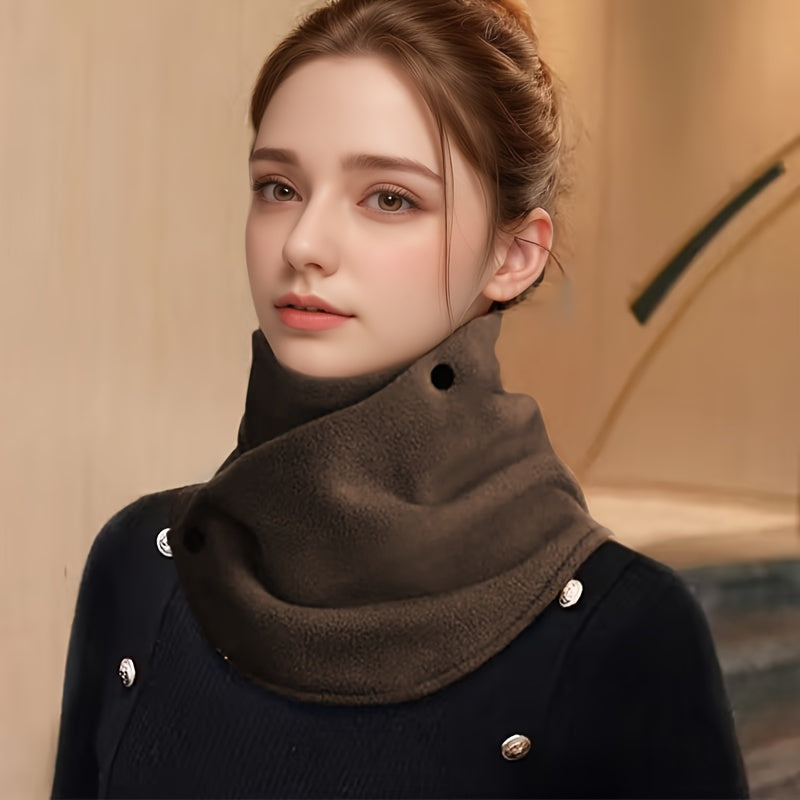 Sanne - Warm Knitted Fleece Neckwarmer with Click Closure