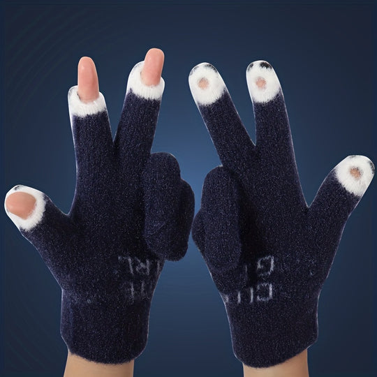 Fleur - Winter Cartoon Touchscreen Knitted Gloves