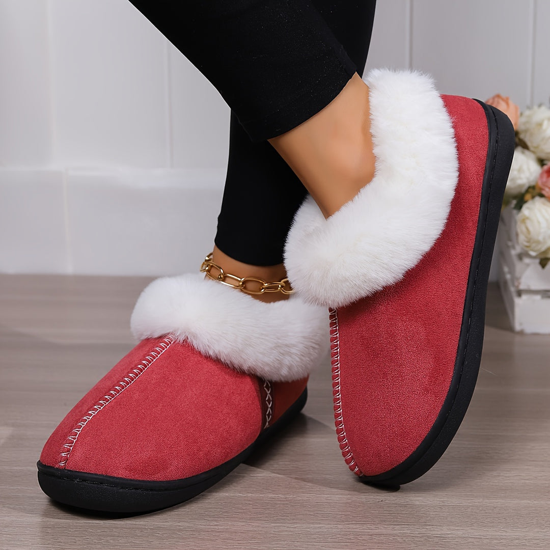 Sanne – Warme Pluche Slippers voor Binnen, Lichtgewicht Antislip Slip-on Bont