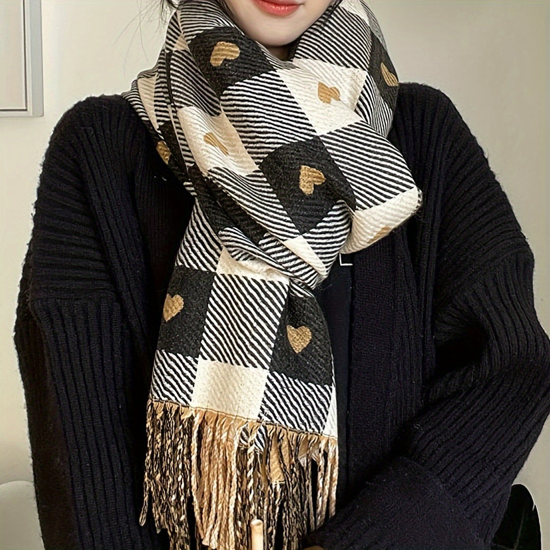 Yvette - Chic Striped Women's Scarf for Fall/Winter