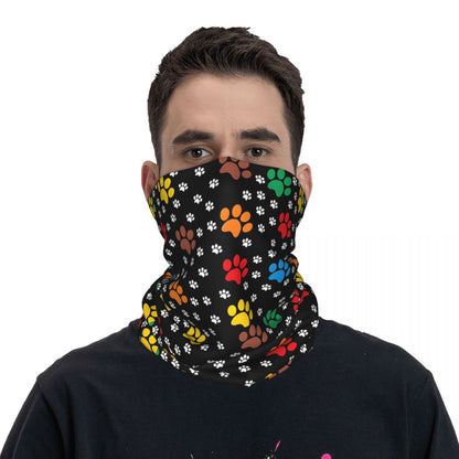 Lotte - Gebreide Polyester Halsdoek met Dierenpoot Ontwerp – Ademend & Rekbaar