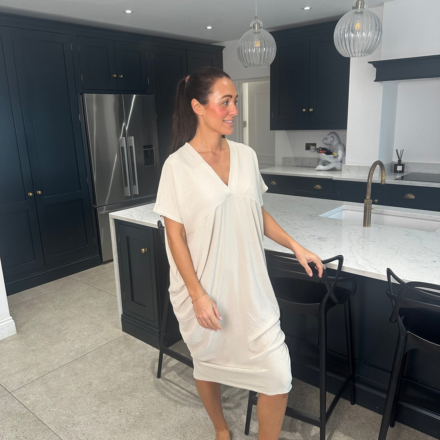 Anouk Dames Jurk - Zomerjurk met V-Hals - Jurkjes Dames