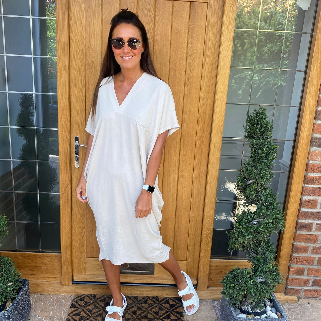 Anouk Dames Jurk - Zomerjurk met V-Hals - Jurkjes Dames