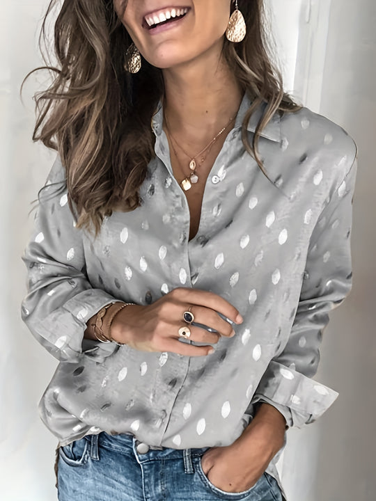 Margot - Elegant Polka Dot Blouse with Long Sleeves