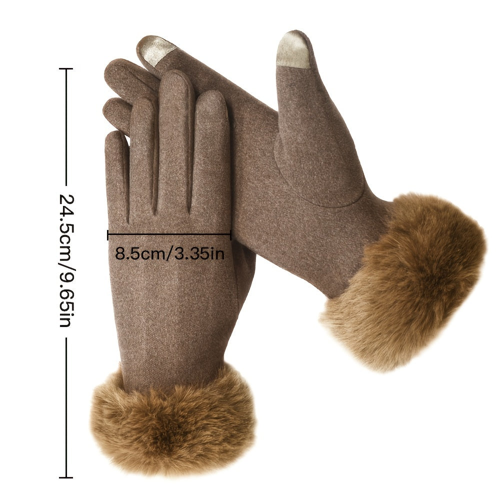 Isabella - Elegant Winter Gloves with Plush Cuffs and Touchscreen Functionality