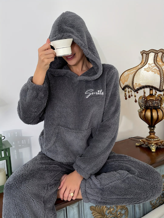 Lotte - Effen Kleur Hoodie Pyjamaset