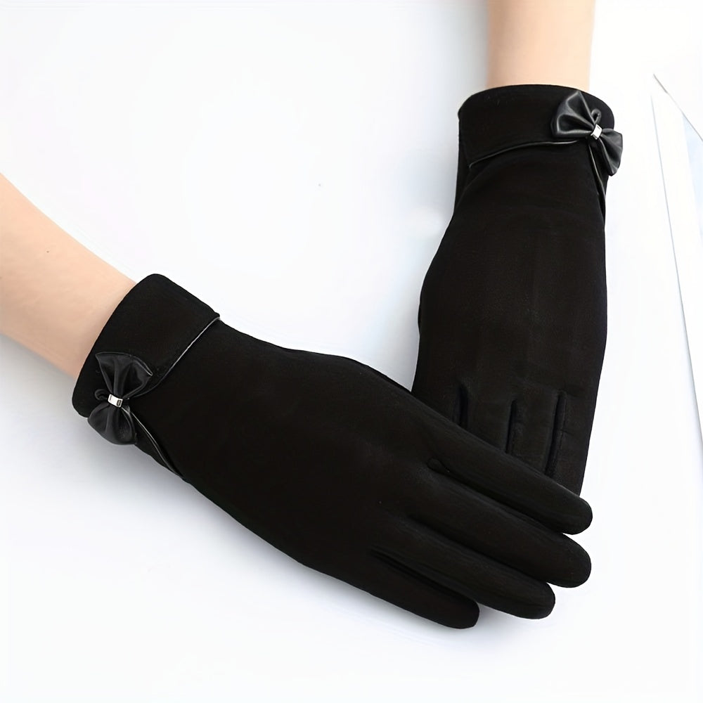 Femke - Elegant Winter Gloves with Bow Decoration