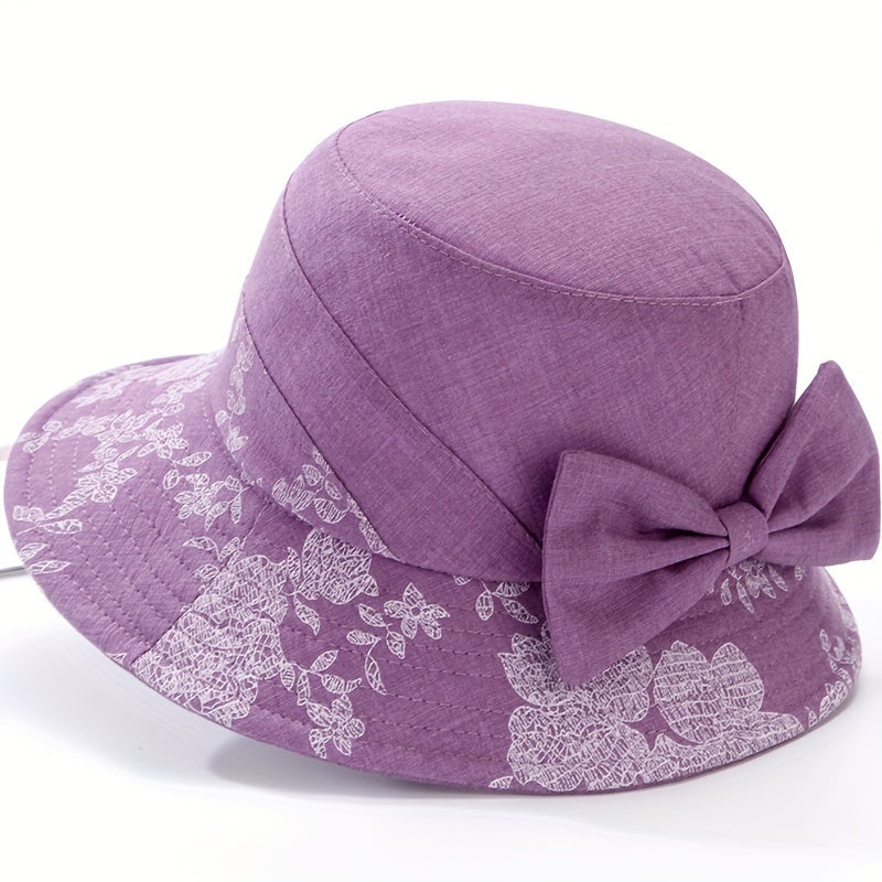 Marijke - Fashionable Floral Print Bucket Hat with Bow Detail