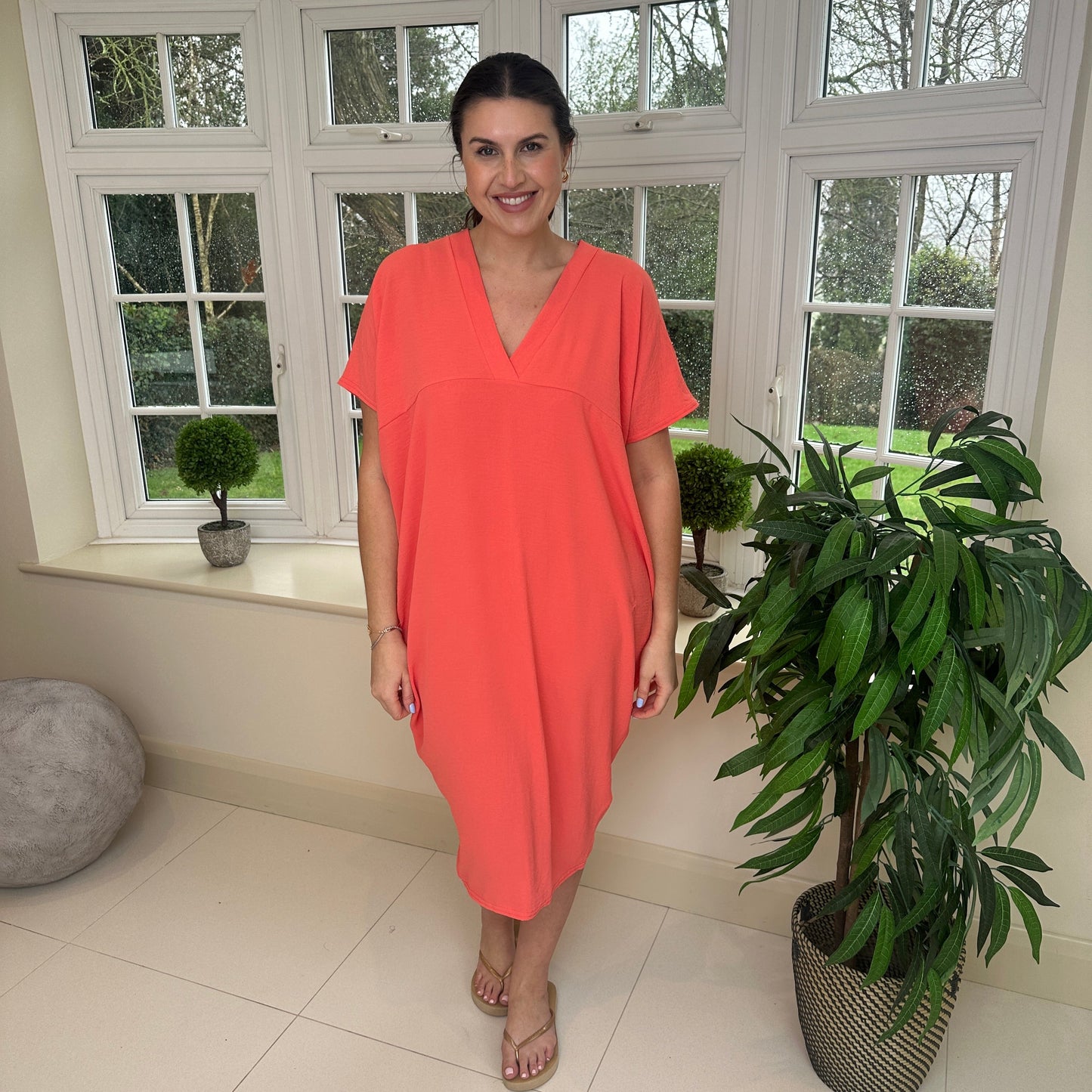 Anouk Dames Jurk - Zomerjurk met V-Hals - Jurkjes Dames