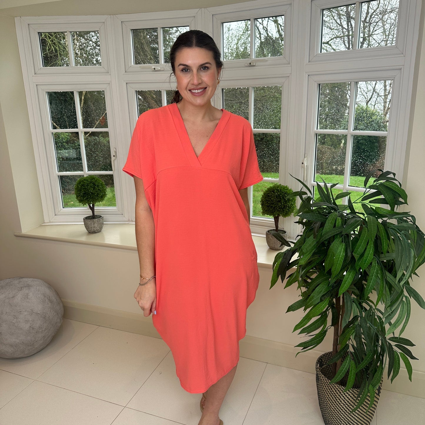 Anouk Dames Jurk - Zomerjurk met V-Hals - Jurkjes Dames