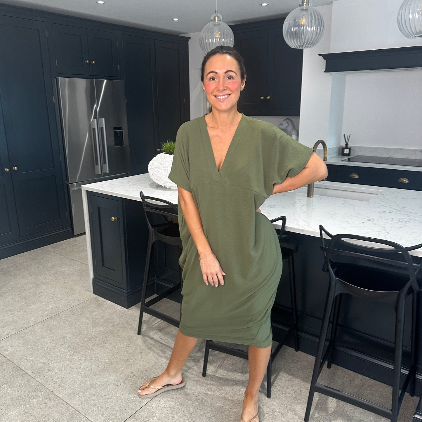 Anouk Dames Jurk - Zomerjurk met V-Hals - Jurkjes Dames