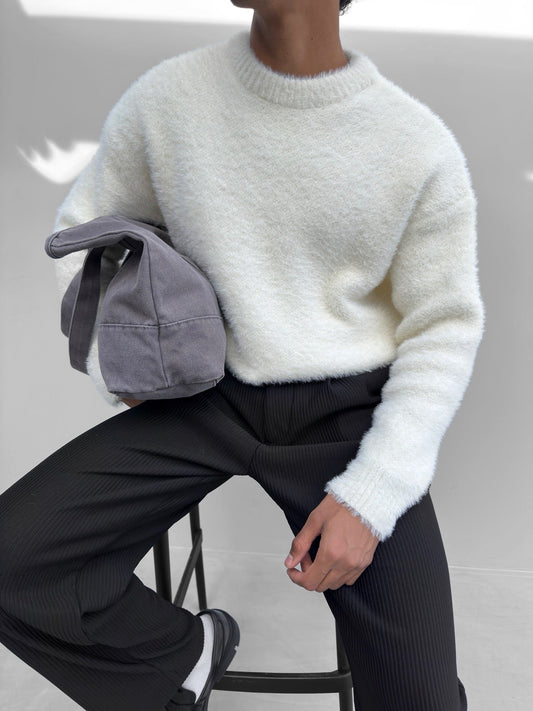 Eva – Luxe Oversize Gebreide Trui in Ecru