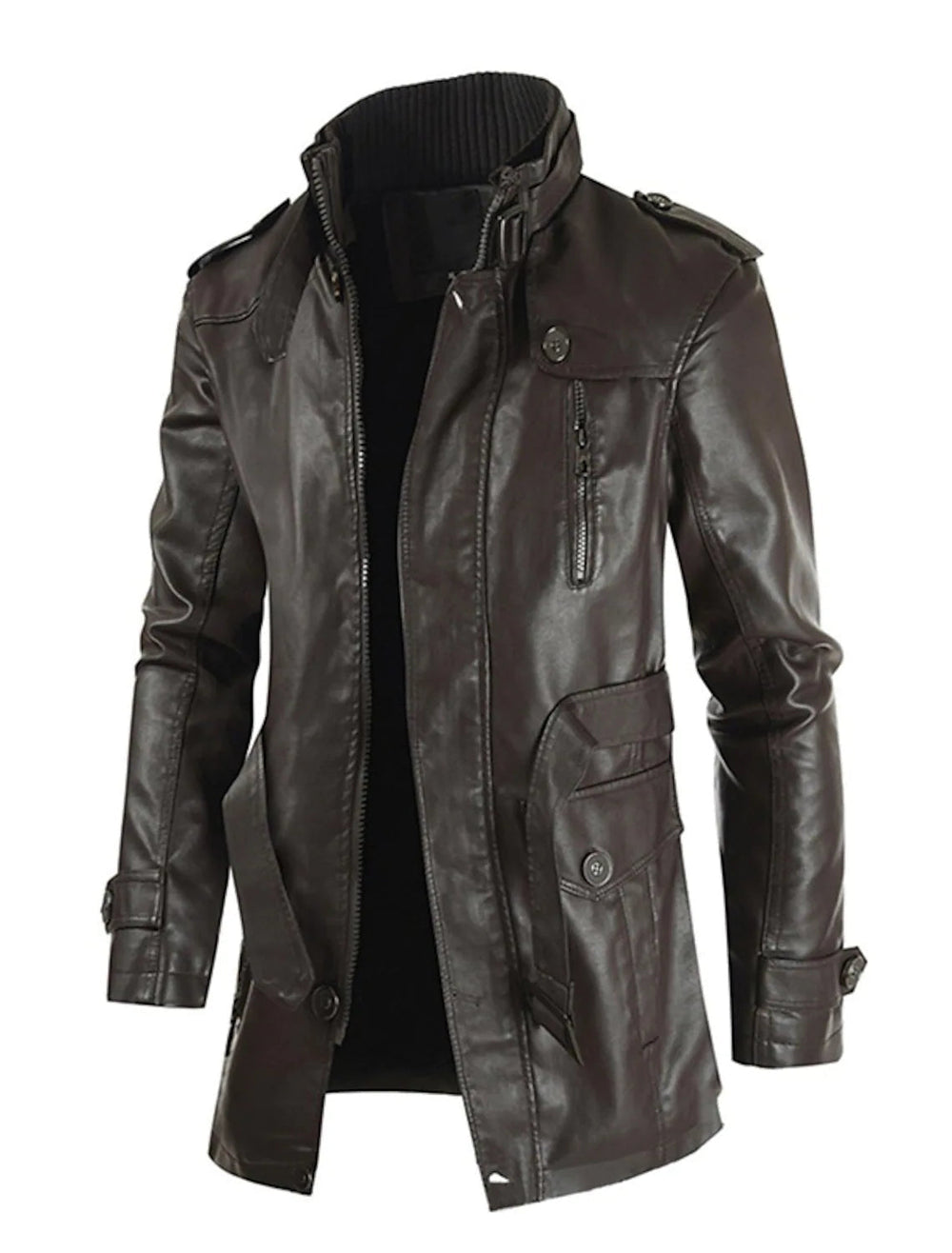 Mathis - Long Leather Jacket for Men