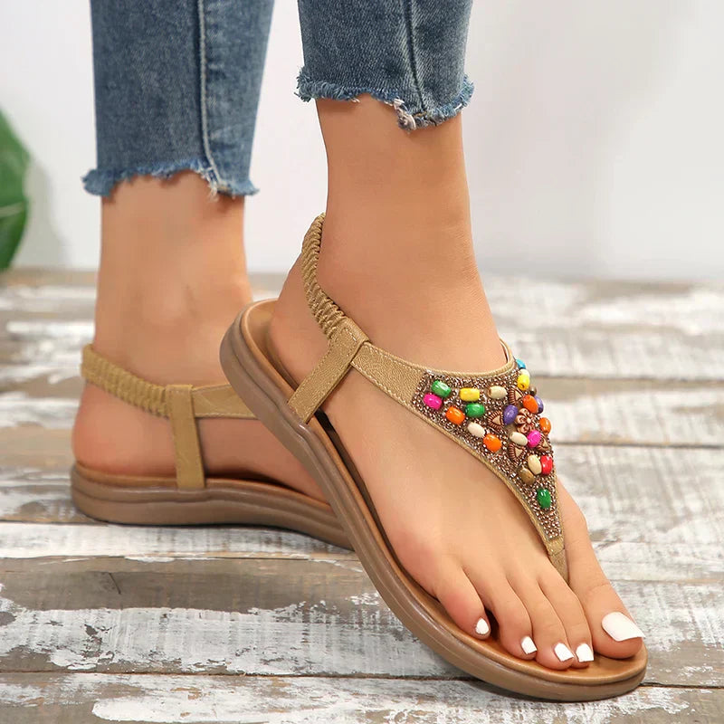 Mira - Bohemian Retro Sandalen met Platte Zool