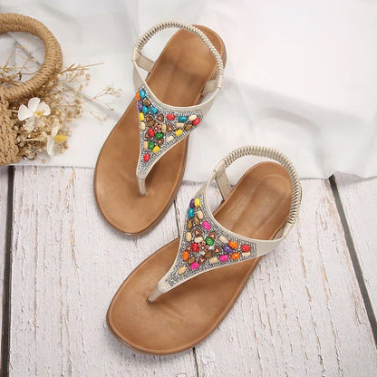 Mira - Bohemian Retro Sandalen met Platte Zool