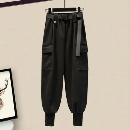 Annelies - Herfst/Winter Gebreide Tweedelige Set met V-Hals Trui en Slim-fit Broek