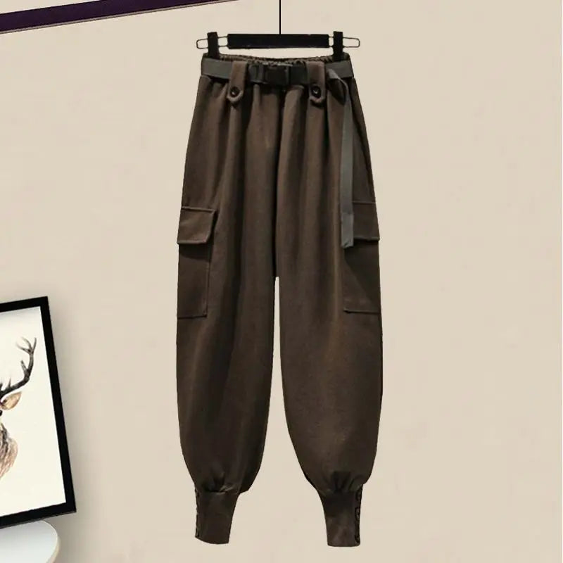 Annelies - Herfst/Winter Gebreide Tweedelige Set met V-Hals Trui en Slim-fit Broek