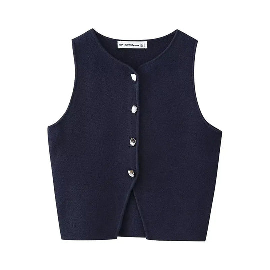 Lisanne - Stylish Knitted Tanktop with Buttons html Copy code