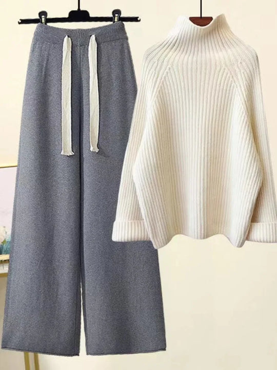 Jolijn - Warm Knitted Set with Turtleneck and Wide Pants