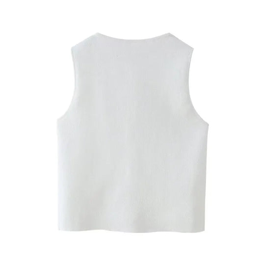 Lisanne - Stijlvolle Knitted Tanktop met Knopen html Copy code